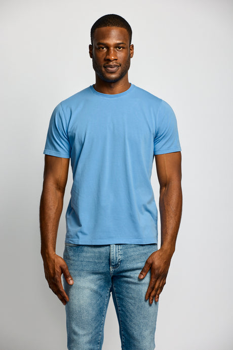 Crew Neck T-Shirt - Azure – Shop Easy Mondays